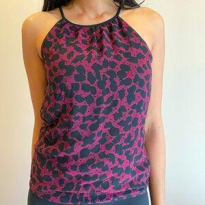 Leopard print burgundy tank